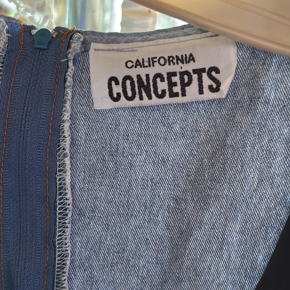 SOLD on Depop-Vintage 90s Grunge Floral Sleeveless Sun Dress with Tie Denim Top - Picture 6 of 6